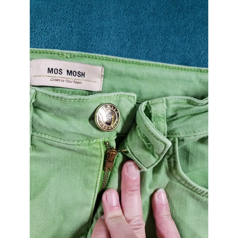 Mos Mosh Jeans Size 28 Womens Green Pants Denim Stretch Mid Rise Straight